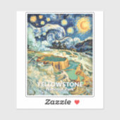Custom Yellowstone Mammoth Hot Springs Van Gogh Sticker (Vel)