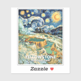 Custom Yellowstone Mammoth Hot Springs Van Gogh Sticker
