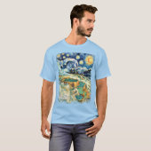 Custom Yellowstone Mammoth Hot Springs Van Gogh T-shirt (Voorkant volledig)