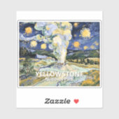 Custom Yellowstone Old Faithful Geyser Art Vintage Sticker (Vel)