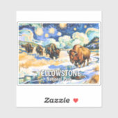 Custom Yellowstone Wildlife Buffalo Vibrant Nature Sticker (Vel)