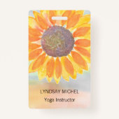Custom Yoga Instructor Sunflower Badge (Voorkant)