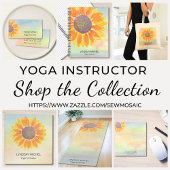 Custom Yoga Instructor Sunflower Ronde Sticker