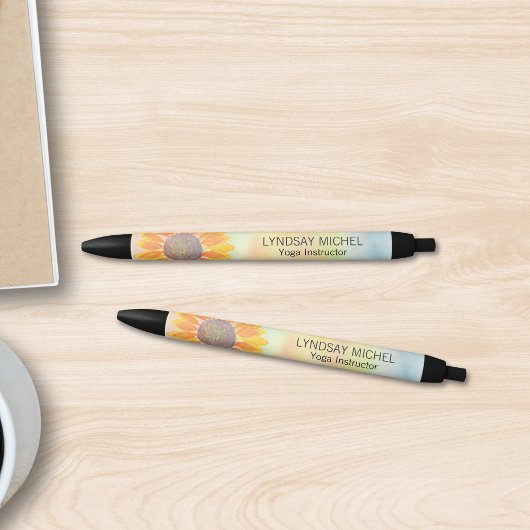 Custom Yoga Instructor Sunflower Zwarte Inkt Pen