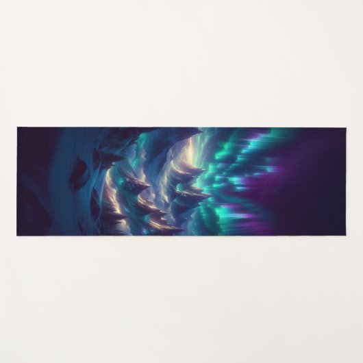 Custom Yoga Mat – Fantasy Aurora Mountain Landscap (Voorkant (horizontaal))