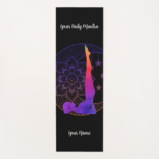 Custom Yoga Mat with Name & Mantra | Watercolor (Voorkant)