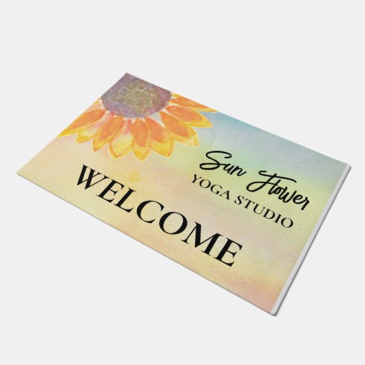 Custom Yoga Studio Sunflower Doormat Deurmat (Schuin)
