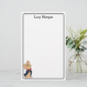 Custom Yorkie Cute Dog Art Briefpapier (Staand voorkant)