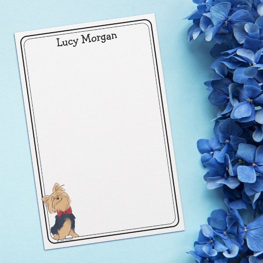 Custom Yorkie Cute Dog Art Briefpapier