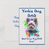Custom Yorkie vader hond beste gekke hond vader Bedankkaart (Voorkant / Achterkant)