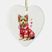 Custom Yorkshire Terrier Dog Valentijn Keramisch Ornament (Rechts)