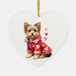 Custom Yorkshire Terrier Dog Valentijn Keramisch Ornament