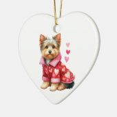 Custom Yorkshire Terrier Dog Valentijn Keramisch Ornament (Links)