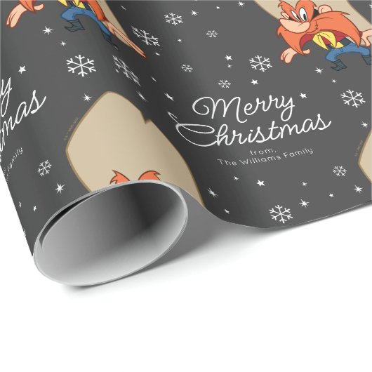 Custom Yosemite Sam Merry Kerstmis Cadeaupapier (Rol Hoek)