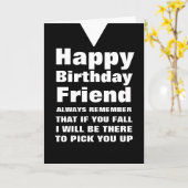 Custom You Herfst Funny Happy Birthday Friend Kaar Kaart (Gele Bloem)