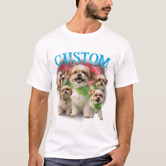 Custom your pet 90s bootleg t-shirt (Voorkant)