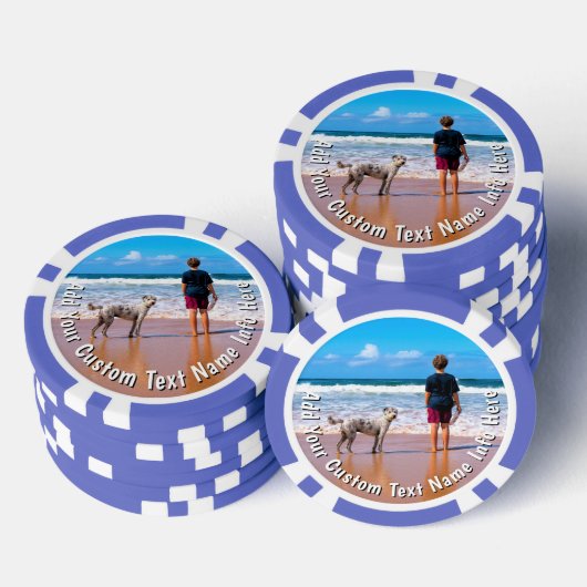 Custom Your Pet Photo Poker Chips Personalize Text (Opstapeling)