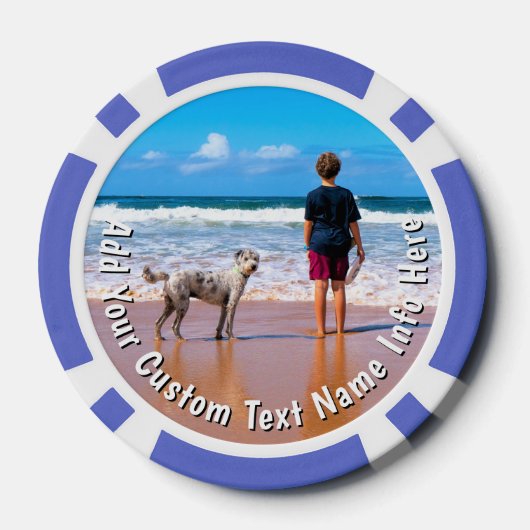 Custom Your Pet Photo Poker Chips Personalize Text (Achterkant)