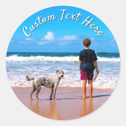 Custom Your Pet Photo Stickers Personalized Text (Voorkant)
