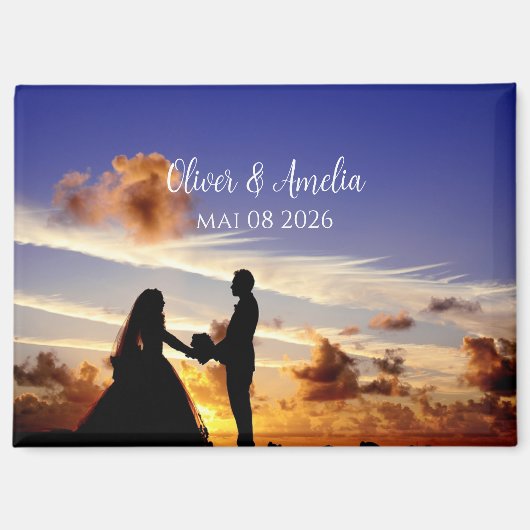 custom your photo personalized name wedding magnet (Voorkant)