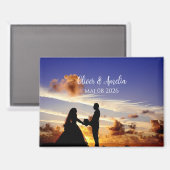 custom your photo personalized name wedding magnet (Voorkant / Achterkant)