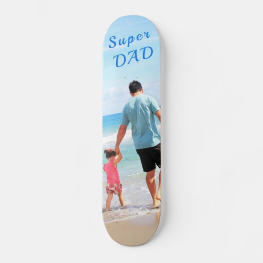 Custom Your Photo Skateboard with Text - Super DAD (Voorkant)
