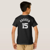 Custom Youth Sports Team with Player Number T-shirt (Achterkant volledig)