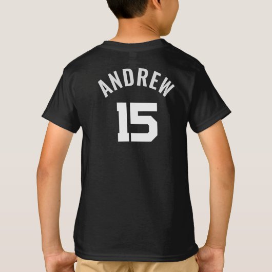 Custom Youth Sports Team with Player Number T-shirt (Achterkant)