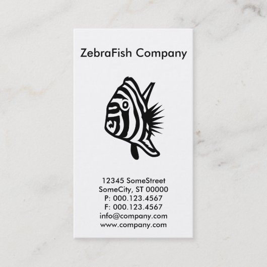 custom zebrafish company visitekaartje (Voorkant)