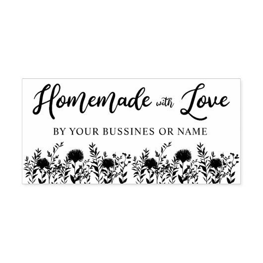Custom Zelfgemaakt met Love Quote en Wildbloemen Rubberstempel (Afrduk)