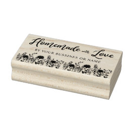 Custom Zelfgemaakt met Love Quote en Wildbloemen Rubberstempel