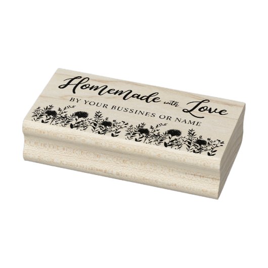 Custom Zelfgemaakt met Love Quote en Wildbloemen Rubberstempel (Stempel)