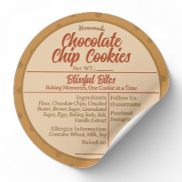Custom Zelfgemaakte Baked Goods Sticker Label