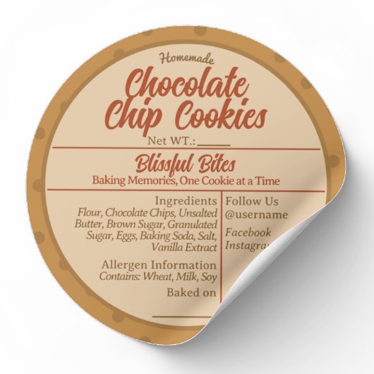Custom Zelfgemaakte Baked Goods Sticker Label