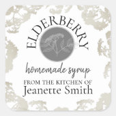 Custom Zelfgemaakte Elderberry Keuken Goederen Vierkante Sticker (Voorkant)