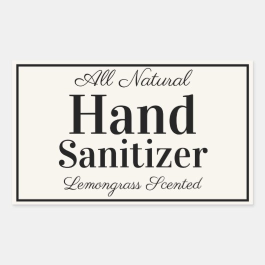 Custom Zelfgemaakte Hand Sanitizer Eenvoudig en El Rechthoekige Sticker (Voorkant)