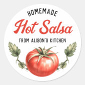 Custom Zelfgemaakte Hot Salsa Canning label (Voorkant)