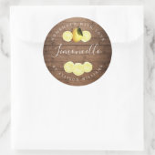 Custom Zelfgemaakte Limoncello Rustiek Hout Classi Ronde Sticker (Tas)