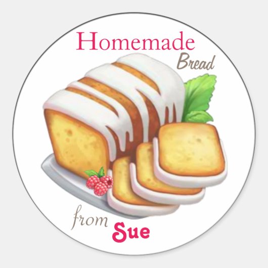 Custom Zelfgemaakte Quick Bread Stickers (Voorkant)
