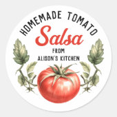 Custom Zelfgemaakte Tomaat Salsa stijl Ronde Sticker (Voorkant)