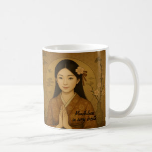 Custom Zen Meditatie kunst Mindfulness Yoga Bruin Koffiemok