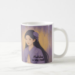 Custom Zen Meditatie kunst Mindfulness Yoga Paarse Koffiemok