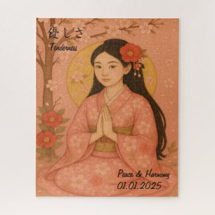 Custom Zen Meditatie Mindful Japan illustratie Legpuzzel