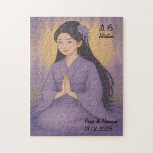 Custom Zen Meditatie Mindful Japan illustratie Legpuzzel
