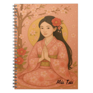 Custom Zen Yoga Meditatie Mindfulness Art Pink Notitieboek