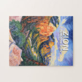 Custom Zion National Park Angels Landing Vibrant Legpuzzel (Horizontaal)
