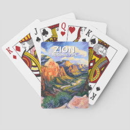 Custom Zion National Park Angels Landing Vibrant Pokerkaarten