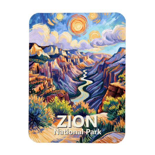 Custom Zion National Park Canyon Sunset Colorful Magneet (Verticaal)