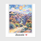 Custom Zion National Park Canyon Sunset Colorful Sticker (Vel)
