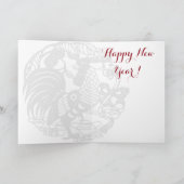 Custom Zodiac 2017 Rooster Year Gold Greeting Feestdagen Kaart (Binnen)